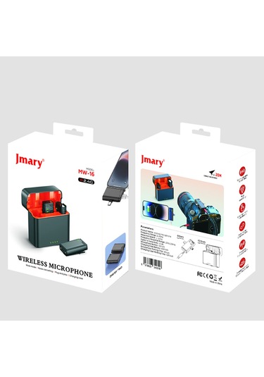 Jmary Mw-16 3 İn 1 Kablosuz Yaka Mikrofonu Siyah