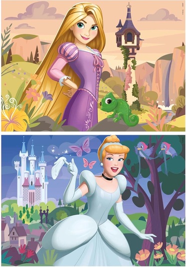 Educa 4-6 Yaş 2x48 Parça Disney Prensesleri Puzzle - Kız Çocuk Karton Puzzle 1 Adet