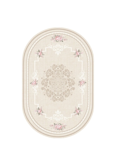 Brillant Latex Oval Kaymaz Taban Halı-Garden Hle11312.804-(150X23