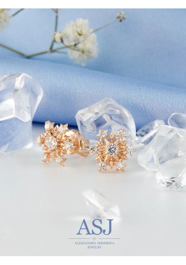 Asj Çocuk Kulak Küpeleri Altın Kar Tanesi Gümüş 925 315046445 Altın