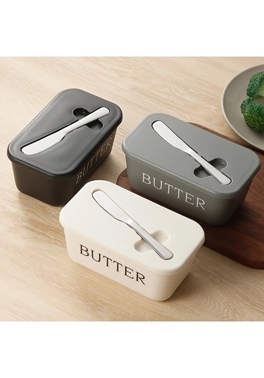 Trendooze Gaojunshop01 Dehov Premium Pp Beyaz Tereyağı Saklama Kaba Bıçaklı Dayanıklı Beyaz