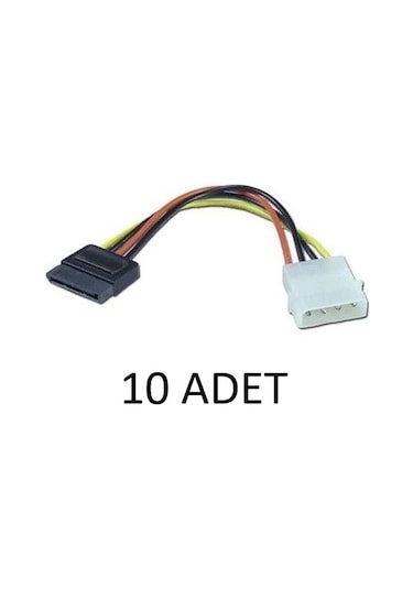 10 Adet 15cm Sata Power Kablo Hdd Güç Kablosu Sata Molex Çevirici