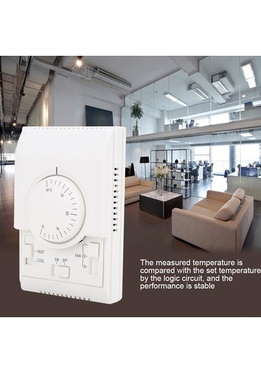 Ximistore9 Mekanik Duvar Tipi Klima Termostati, 10-30 C Aralığında, Ac220v, Merkezi Hava Kontrolü İçin Otomatik Fan/vana Kontrolü