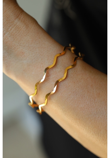 Yenigün Kuyumculuk Yatırımlık İkili Zikzak Ajda Altın Bilezik