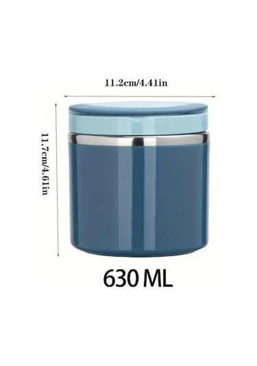 Chuangyinshop Mavi 21,3 Oz Paslanmaz Çelik Yemek Saklama Kabı Mavi