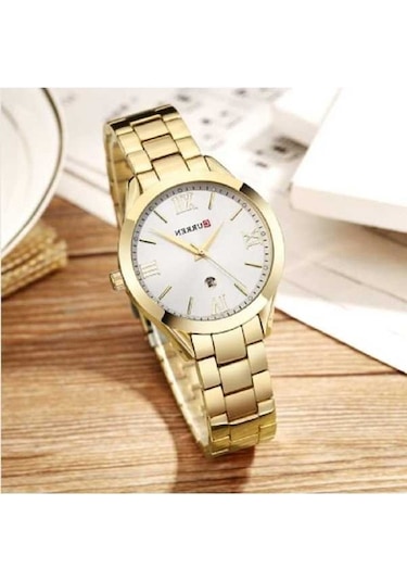 Novahub Beyaz Curren Kadın Saat 9007, Çelik Bilezik, Tam Takvim, Su Geçirmez, Relogio Feminino Beyaz