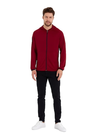 Adams Kapüşonlu Cepli Fermuarlı Hırka Sweatshirt