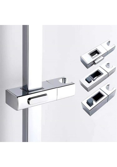 Primepickings C Yenı Duş Aksesuarları Duş Başlığı Tutucu Braketi Raf Ayarlanabilir Yedek Braket Banyo Sü 2 Katlı Gri