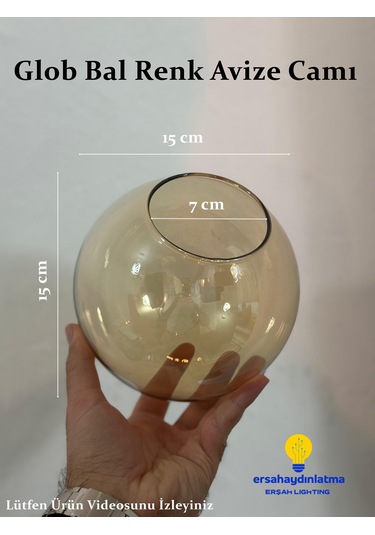 Glob Avize Camı Bal Renk 15 Lik