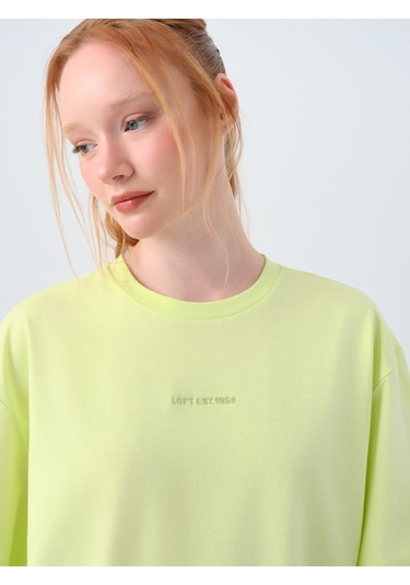 Oversize Kadın Tshirt K.kol Sarı