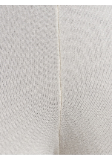 Dilvin 70163 Beli Lastikli Yünlü Triko Pantolon-ekru Ekru