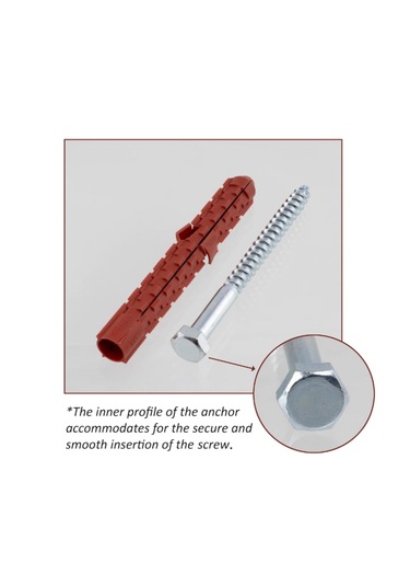 Delikli Tuğla Gaz Beton İçin 4adet 10mm Dübel Seti Altıgen Başlı Vida Metal Sabitleme 10mm