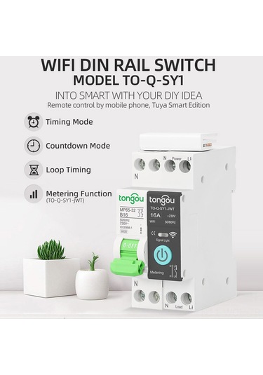 Neevoyu Siyah Ölçümlü Wifi Akıllı Devre Kesici 1p-10a: Uzak Kontrol, Zamanlama Modları, Alexa-google Uyumlu, Akıllı Ev Telefon Uygulaması İle