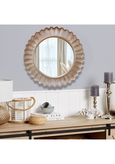 Flashy Yuvarlak Ayna Vizon Ceviz