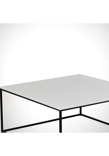 Poly Beyaz Orta Sehpa Metal & Orta Masa / Metal Ayaklı Sehpa