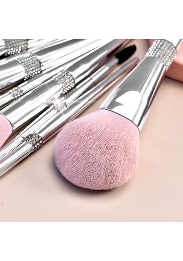 Moveevo 11 Adet Makyaj Fırçası Seti Taşınabilir Küçük Set Fırçalar Başlangıç Pudra Göz Farı Fırçaları