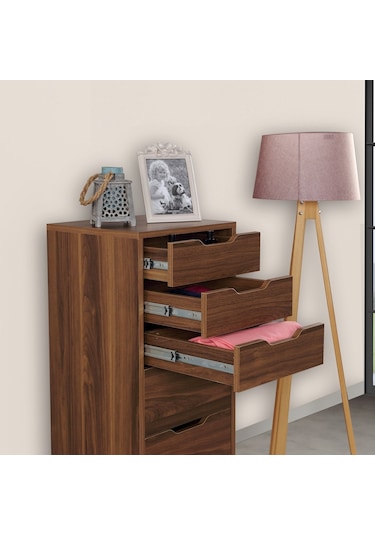 Pasific Home Flow Çekmeceli Şifonyer Meşe 7 Çekmeceli