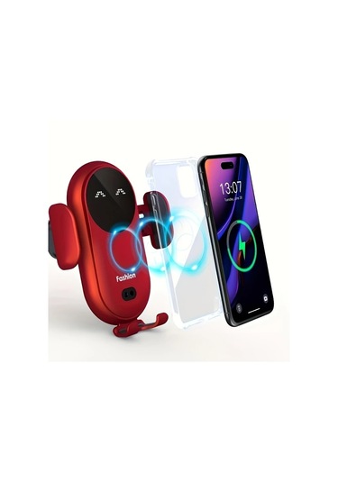 Elmpaly Mavi Kablosuz Araç Şarj Cihazı Otomatik Kavrama İphone Uyumlu 16 Pro Max 15 14 Samsung Galaxy Uyumlu S24 S23 S22 İçin