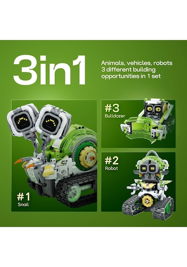Sillbird Technik Robot, 3'ü 1 Arada Robotik Yapım Seti, Uygulama Ve Uzaktan Kumanda İle Akıllı Oyuncaklar