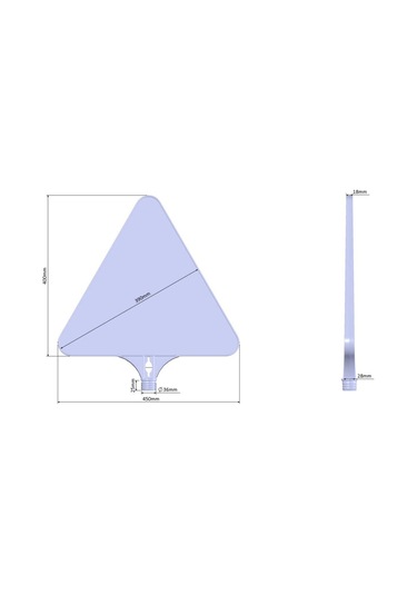 10 Adet Üçgen Boş Levha 39 Cm-4119