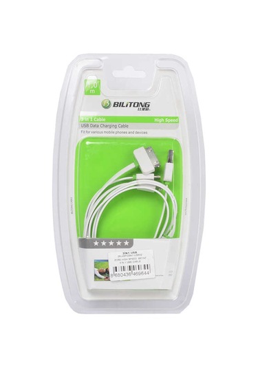 Ekılıf - Kablo 3 İn 1 Usb Kablo High Speed - Beyaz - T11674 Beyaz