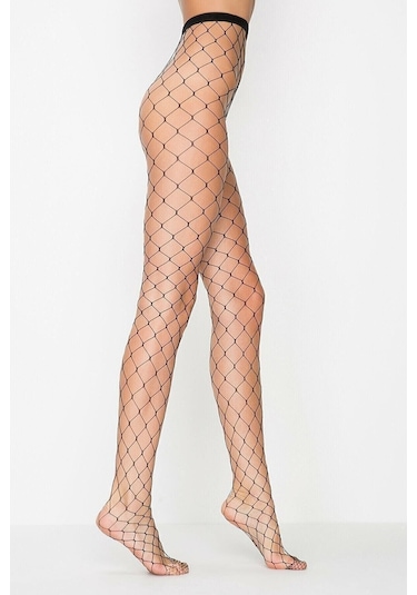 Penti Kadın Siyah Büyük File Külotlu Çorap 001