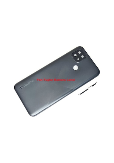 Oppo Realme C21 Kasa Arka Pil Batarya Kapağı Siyah Siyah