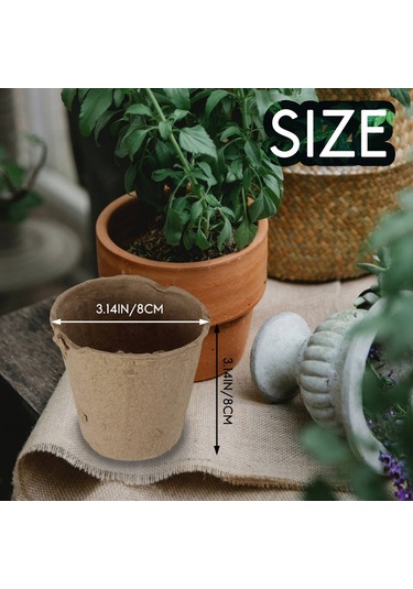 100 Adet Yuvarlak Parçalanabilir Hamur Turba Saksısı 8 X 8 Cm Bitki Fidanlığı Kupası