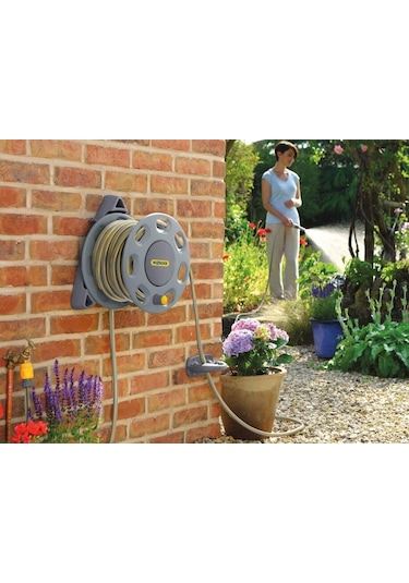 Hozelock 2422H Duvara Monte 15 m Hortumlu 30 m Kapasiteli Hortum Toplama Sarma Makara Seti