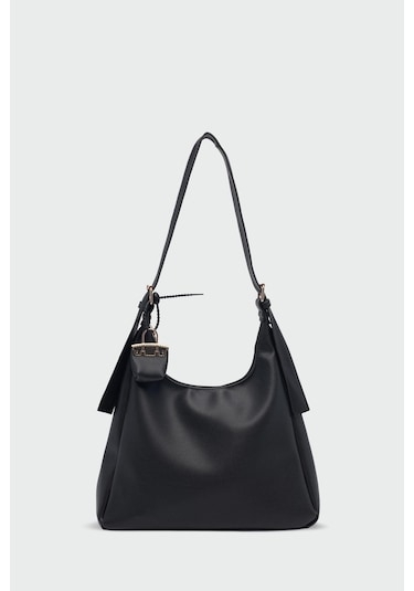 Guts Charmlı Salaş Omuz Çantası Siyah Siyah