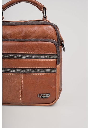 Ççs 31603 Hakiki Deri Askılı Çanta Kahve