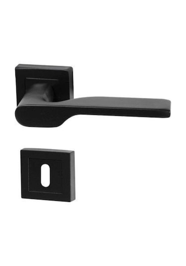 Aragon Siyah Kare Rozetli Kapı Kolu 7'li Set 3+1 Daire