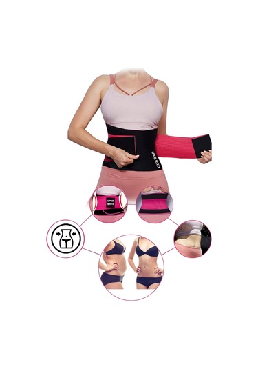 Spor Byfit Termal Sauna Bel Korsesi Termal Kemer Bel İnceltici Korse Fuşya