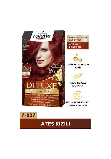 Palette Deluxe Yoğun Renkler 7 - 887 Ateş Kızılı X 2 Adet Saç Boyas