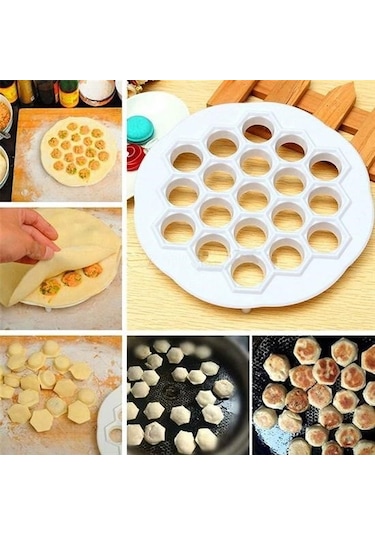 61 Bölmeli Petek Şekilli Pratik Mantı Kesici Açma Kalıbı Mantımatik Çok Renkli