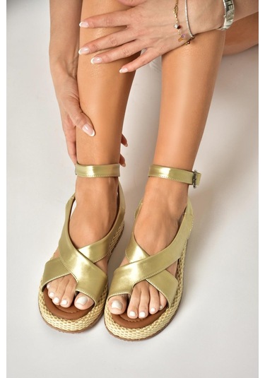 Fox Shoes U973264509 Altın Kadın Sandalet Altın
