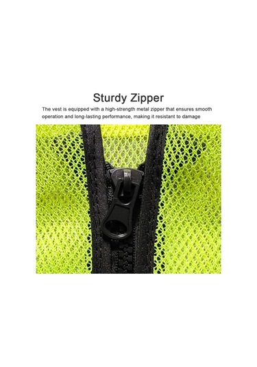 Cepli Ve Fermuarlı Yansıtıcı Güvenlik Yeleği Yüksek Görünürlüklü İnşaat Yeleği Erkekler Kadınlar İçin Nefes Alabilen İş Yeleği