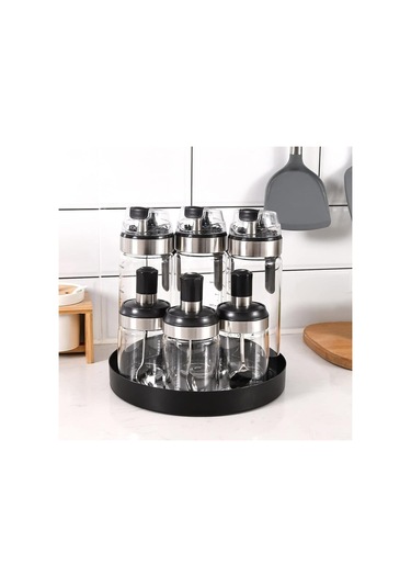 Tenfowee Kara Metal Yuvarlak Mum Tepsisi - Modern Köy Stili Ev Dekoru - Masaüstü Süs - 7.8 İnç Servis Tabağı