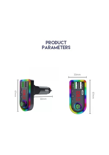 F12 Evrensel Çift Usb Araç Şarj Cihazı İle Fm Verici Bluetooth Araba Mp3 Çalar