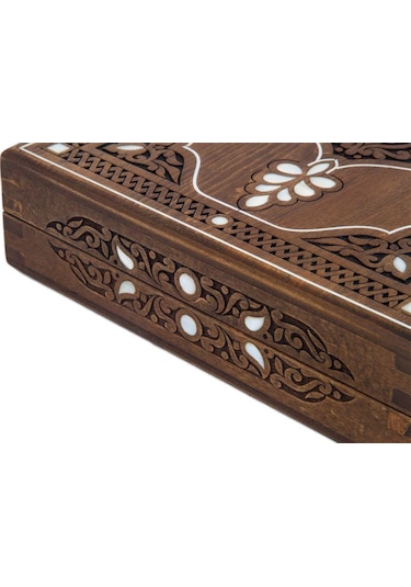 Helena Wood Art Topkapı Sedef Kakma Oymalı Nakışlı Ahşap Tavla Se