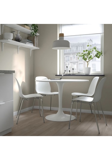 Ikea Beyaz Şık Yemek Masası - Yuvarlak Mutfak Masası