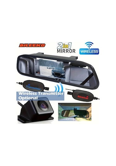 Motion003 Bileeko 2 İn 1 Araba Ayna Ve Kamera Kiti Kablosuz Verici Sürümü Yüksek Çözünü