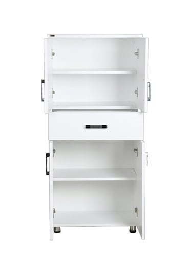 Çok Amaçlı Dolap Hard Parlak Beyaz Suntalem 4raf 1çekmece Kutu Sevk 180 El Yapım Beyaz