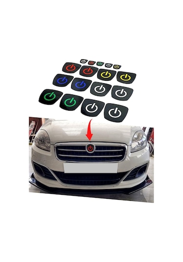 Fiat Linea Logo Içi Power Buton Sticker 3 Lü Set