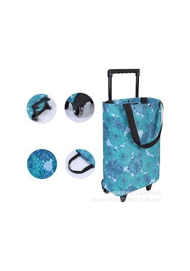 Katlanabilir Seyahat Ve Alışveriş Çekçekli Çanta 01