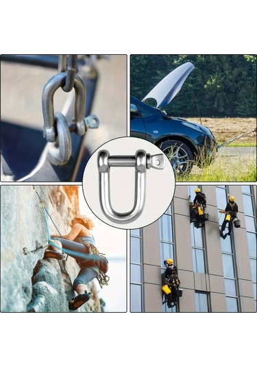 Besthome1 Tcherchı 4 Parça Ağır Hizmet 304 Paslanmaz Çelik D Pranga Gümüş Gümüş