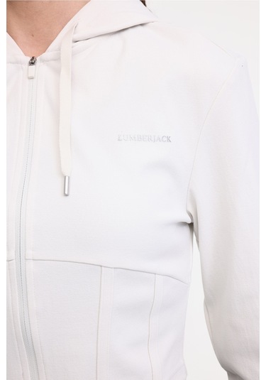 Lumberjack Wl Barly 18wnlt2313t 5fx Kırık Beyaz Kadın Eşofman Üstü Beyaz