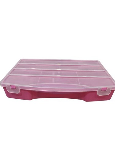 10 Bölmeli Kapaklı Kutu Pembe