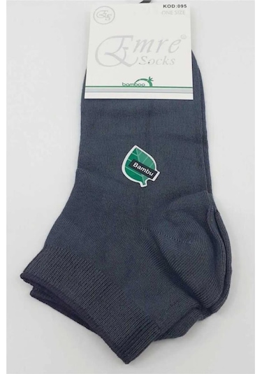 Emre Erkek Bambu Kısa Patik Çorap 0095 - 6 Adet Antrasit