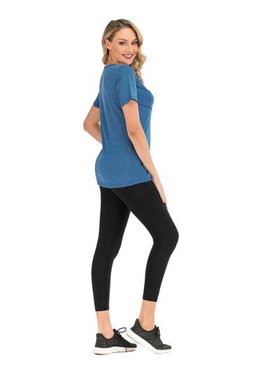 Gajeena Nefes Alabilen Hızlı Kuruyan Yoga Ve Spor Tişörtü - Koyu Mavi Xxl Koyu Mavi